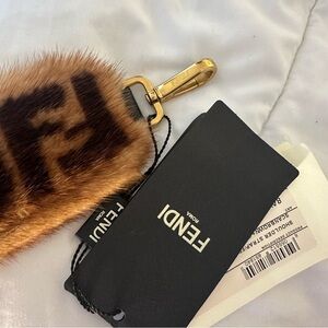 NWT FENDI Brown and Black Mink Fur Bag Strap